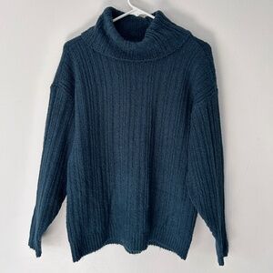 🌼Cable Knit Turtleneck Open Back Slouchy Sweater